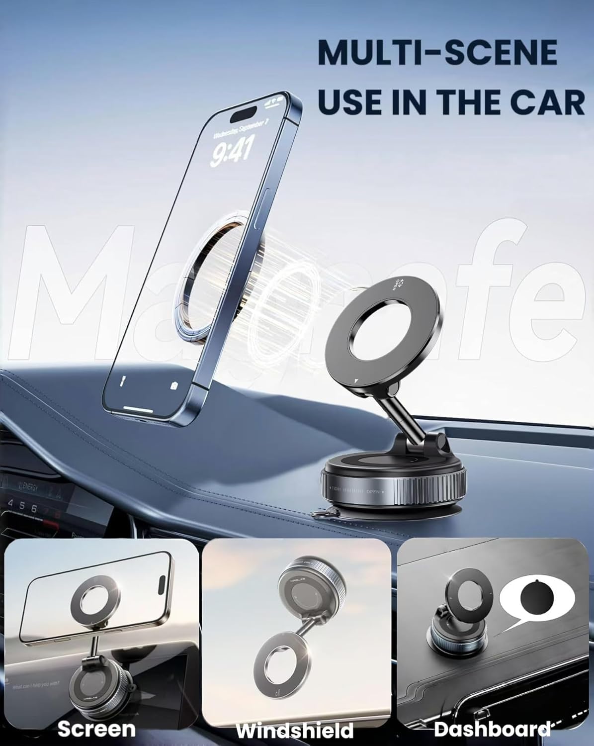 Premium Magnetic Vacuum Phone Holder ā 360° Foldable Mount for Car, Mirror & Desk | Compatible with All Smartphones